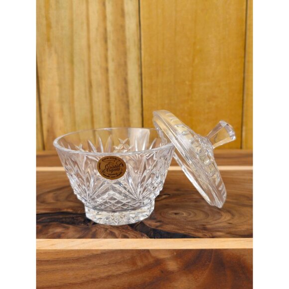 Vintage Crystal DArques Lidded Candy Dish With Starburst Design - Picture 5 of 11